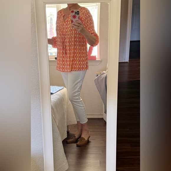 Tyler Böe SILK Chevron Patterned Blouse - Picture 6 of 12